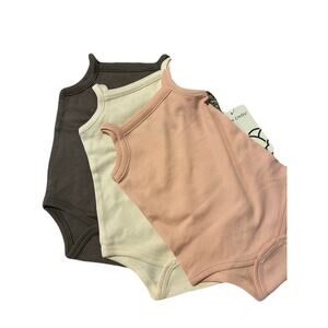 New Baby Unisex Bodysuit Romper Lot of 3 Sz 3-6M Pima Cotton Infant Clothes